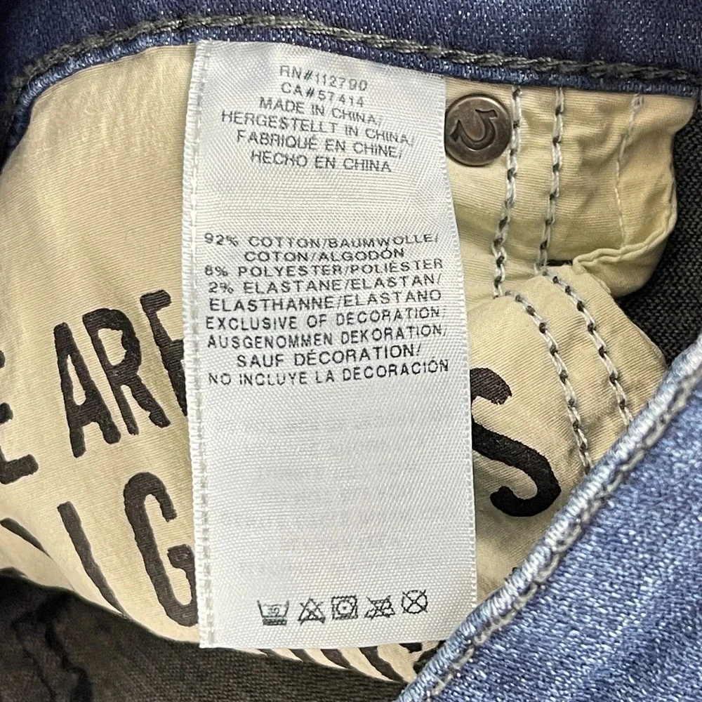True Religion‎ Mick Slouchy Skinny Jeans Mens Size 36 Blue Denim Casual Zipper